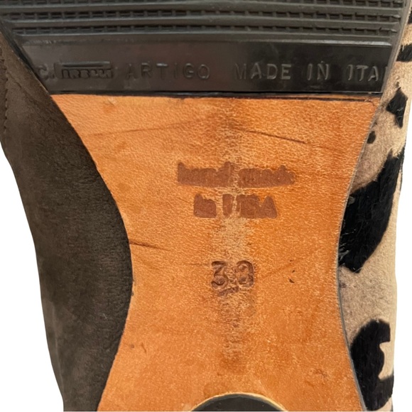 CYDWOQ VINTAGE Calf Hair Burnout Leather Boots 38   US 7.5 - Picture 6 of 8